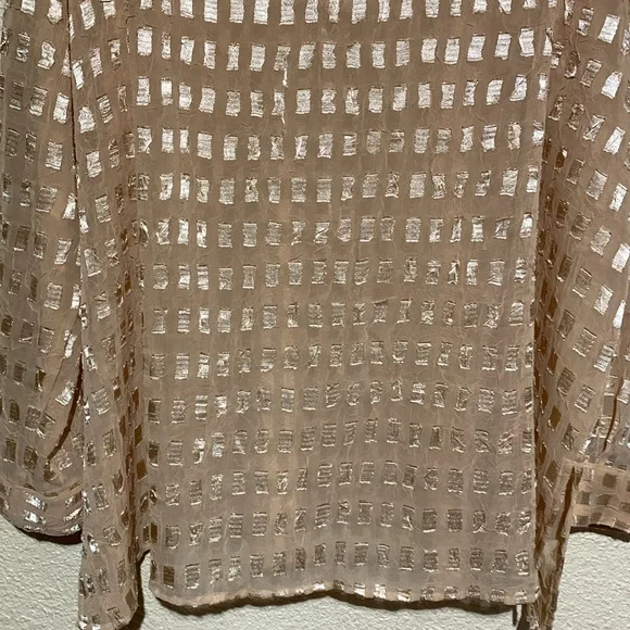 Essentials Top Blouse 2X Golden Yellow Light Weight See Through Long sleeve Poly - Picture 11 of 14